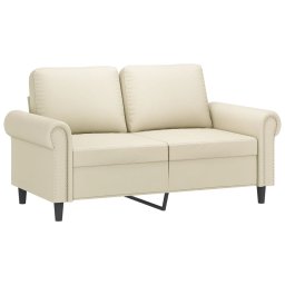 vidaXL 2-delige Loungeset met kussens kunstleer crème