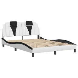 vidaXL Bedframe "Viana" zonder matras kunstleer zwart en wit 120x200 cm