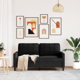 vidaXL Tweezitsbank 140 cm fluweel zwart