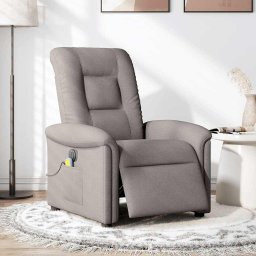 vidaXL Massagestoel elektrisch verstelbaar stof taupe