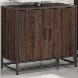 vidaXL Wastafelkast 65x33x60 cm bewerkt hout bruin eikenkleur
