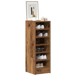 vidaXL Schoenenkast 32x35x92 cm bewerkt hout oud houtkleurig
