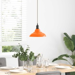 vidaXL Hanglamp in hoogte verstelbaar E27 Ø31cm metaal glanzend oranje