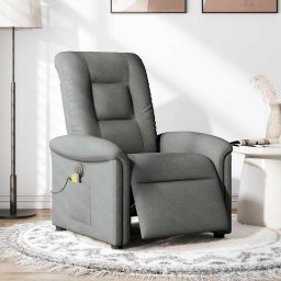 vidaXL Massagestoel elektrisch verstelbaar stof donkergrijs