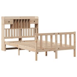 vidaXL Bed met boekenkast zonder matras massief grenenhout 135x190 cm