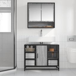 vidaXL Wastafelkast 80x33x60 cm bewerkt hout grijs sonoma eikenkleurig
