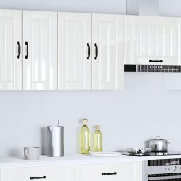 vidaXL Keukenbovenkast Lucca bewerkt hout hoogglans wit