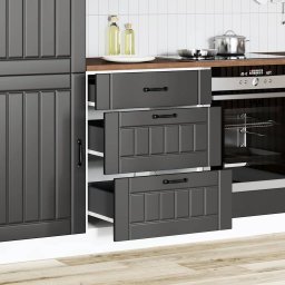 vidaXL Onderkast "Lucca" Zwart Bewerkt Hout