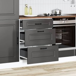 vidaXL Onderkast "Kalmar" Zwart Bewerkt Hout