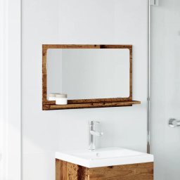 vidaXL Badkamerspiegelkast 60x11x37 cm bewerkt hout oud houtkleurig