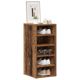 vidaXL Schoenenkast 32x35x70 cm bewerkt hout oud houtkleurig