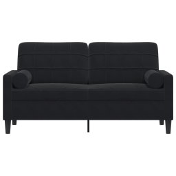 vidaXL Tweezitsbank met sierkussens 140 cm fluweel zwart