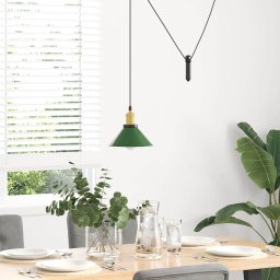 vidaXL Hanglamp in hoogte verstelbaar E27 Ø22 cm metaal glanzend groen