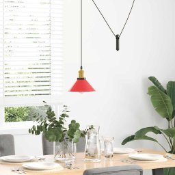 vidaXL Hanglamp in hoogte verstelbaar E27 Ø22 cm metaal glanzend rood