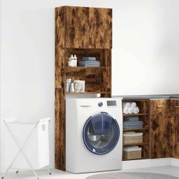 vidaXL Wasmachinekast 64x24x190 cm bewerkt hout gerookt eikenkleurig