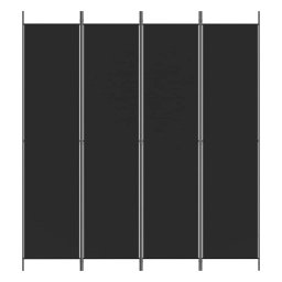 vidaXL Kamerscherm met 4 panelen 200x220 cm stof zwart