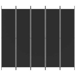 vidaXL Kamerscherm met 5 panelen 250x220 cm stof zwart