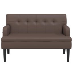 vidaXL Bankje met rugleuning 112x65,5x75 cm kunstleer bruin