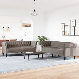 vidaXL 2-delige Loungeset stof taupe