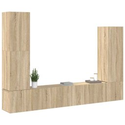 vidaXL 4-delige Tv-meubelset bewerkt hout sonoma eikenkleurig