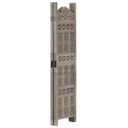 vidaXL Kamerscherm 4 panelen handgesneden 160x165 cm mangohout grijs