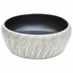 vidaXL Opzetwasbak rond Φ41x14 cm keramiek zwart en grijs