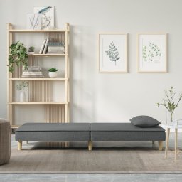 vidaXL Slaapbank stof donkergrijs