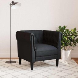 vidaXL Fauteuil Chesterfield-stijl stof zwart