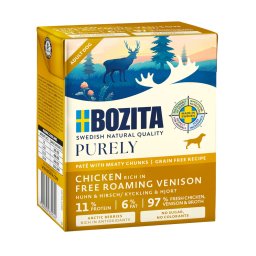 6x370g Bozita Purely Paté Venison natvoer voor honden