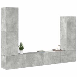 vidaXL 4-delige Tv-meubelset bewerkt hout betongrijs