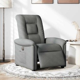 vidaXL Fauteuil elektrisch verstelbaar stof donkergrijs