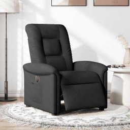 vidaXL Fauteuil verstelbaar elektrisch stof zwart