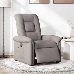 vidaXL Fauteuil verstelbaar elektrisch stof taupe