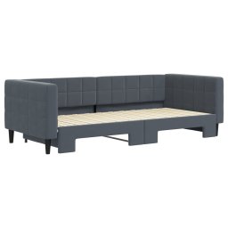 vidaXL Slaapbank met onderschuifbed 90x200 cm fluweel donkergrijs
