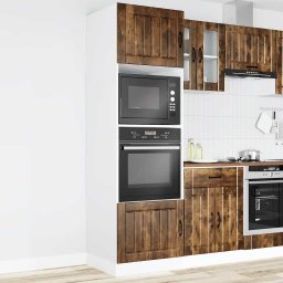 vidaXL Ovenkasten 2 st Lucca bewerkt hout gerookt eikenkleurig