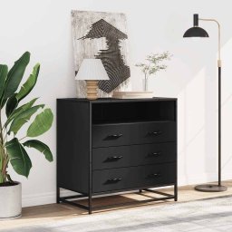 vidaXL Ladekast 70x41x70 cm bewerkt hout zwart