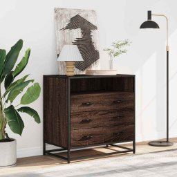 vidaXL Ladekast 70x41x70 cm bewerkt hout bruin eikenkleur