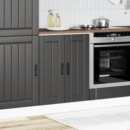 vidaXL Spoelbakonderkast Lucca bewerkt hout zwart