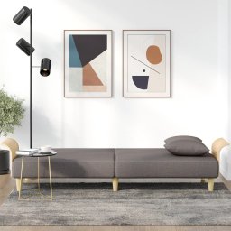 vidaXL Slaapbank met armleuningen stof taupe