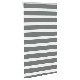 vidaXL Zebra rolgordijn 80x100 cm stofbreedte 75,9 cm donkergrijs