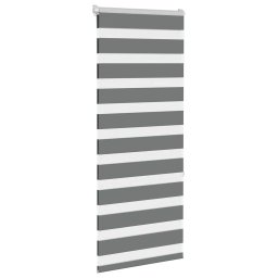 vidaXL Zebra rolgordijn 55x150 cm stofbreedte 50,9 cm donkergrijs