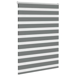 vidaXL Zebra rolgordijn 95x150 cm stofbreedte 90,9 cm donkergrijs