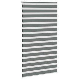 vidaXL Zebra rolgordijn 135x230 cm stofbreedte 130,9 cm donkergrijs