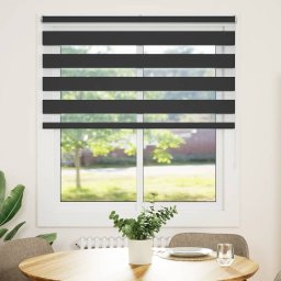 vidaXL Zebra rolgordijn 125x100 cm stofbreedte 120,9 cm zwart