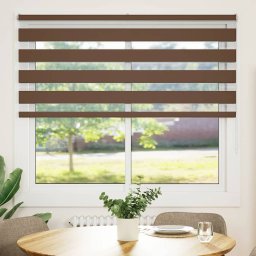 vidaXL Zebra rolgordijn 155x100 cm stofbreedte 150,9cm polyester bruin