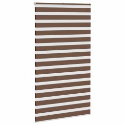 vidaXL Zebra rolgordijn 135x200 cm stofbreedte 130,9cm polyester bruin