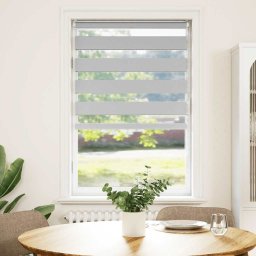 vidaXL Zebra rolgordijn 85x150 cm stofbreedte 80,9 cm lichtgrijs