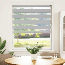 vidaXL Zebra rolgordijn 115x150 cm stofbreedte 110,9 cm lichtgrijs