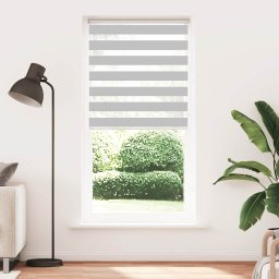 vidaXL Zebra rolgordijn 115x200 cm stofbreedte 110,9 cm lichtgrijs