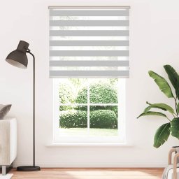 vidaXL Zebra rolgordijn 130x230 cm stofbreedte 125,9 cm lichtgrijs